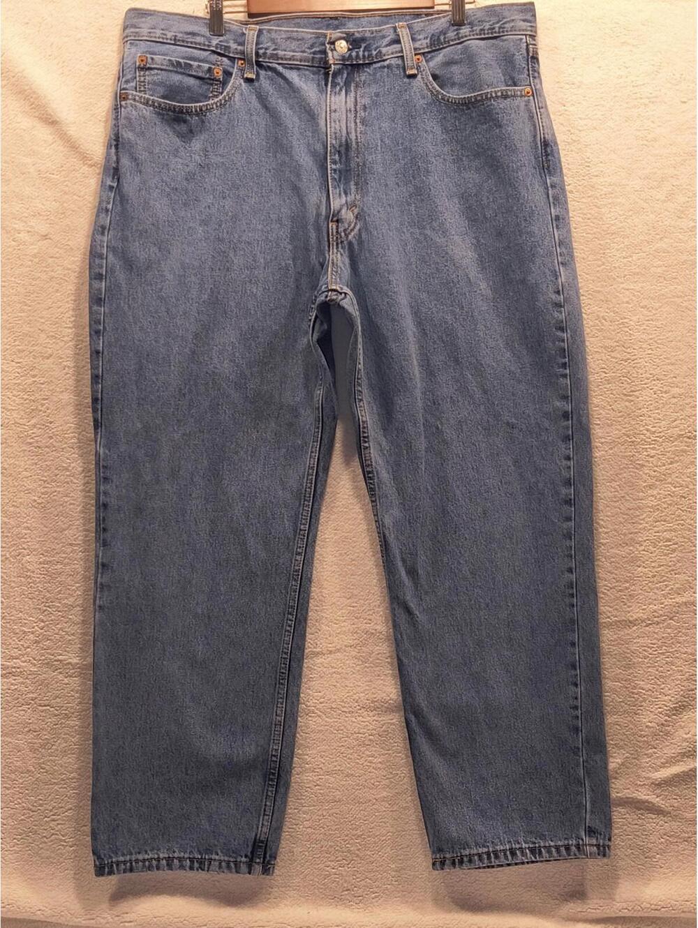 Levis 550 Jeans Mens 40x30 Blue Light Wash Relaxed Fit Tapered Leg Denim Cotton